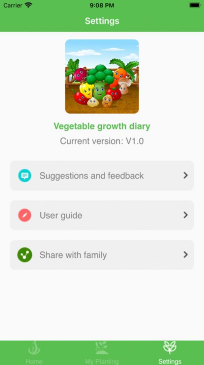 Vegetable growth diary appͼ1